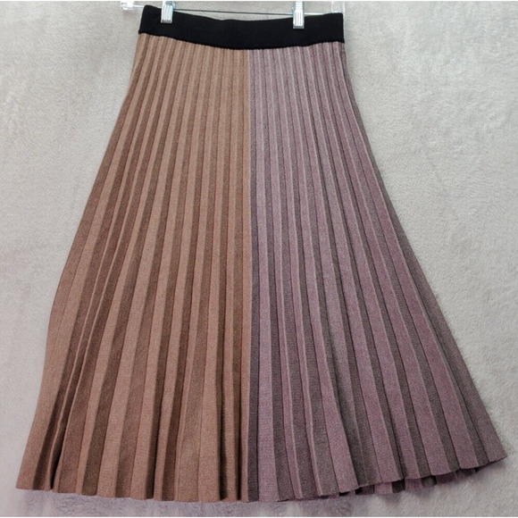 Story A Line Skirt Women's XS Mauve Ribbed Viscose Stretch Comfort Elastic Waist - Picture 1 of 7